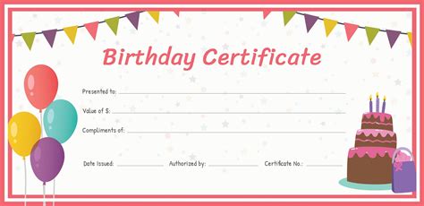 Free Printable Birthday Gift Certificates