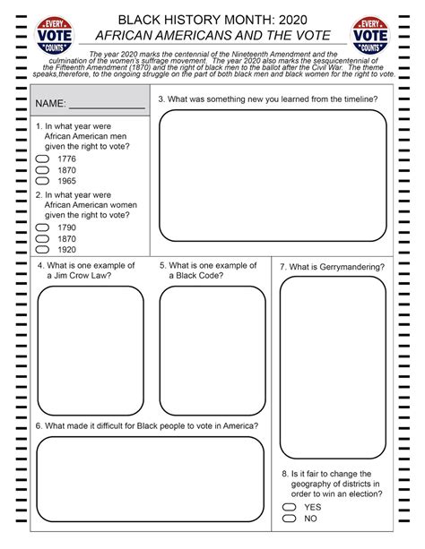 Free Printable Black History Worksheets For First Grade