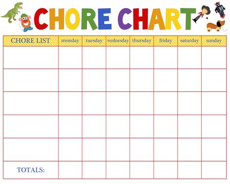 Free Printable Blank Chore Charts