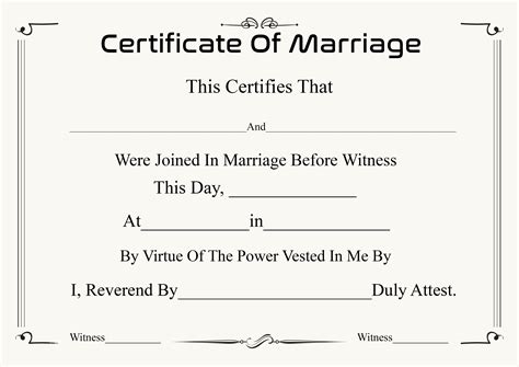 Free Printable Blank Marriage Certificate
