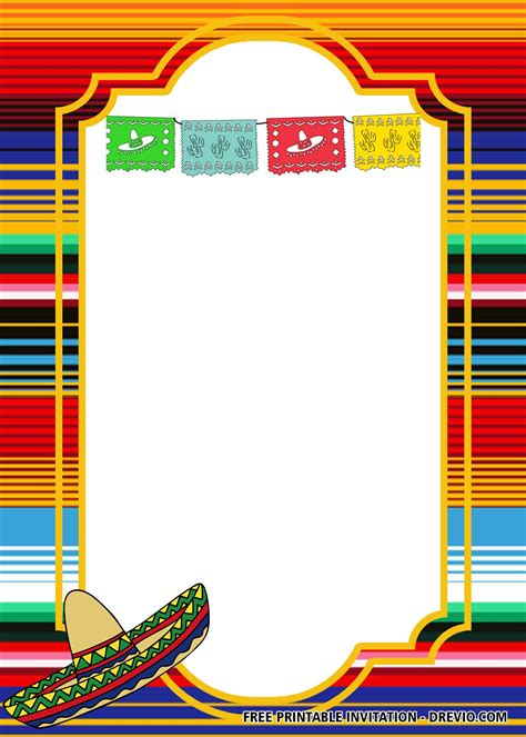 Free Printable Blank Mexican Fiesta Invitations