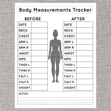 Free Printable Body Measurement Chart Pdf