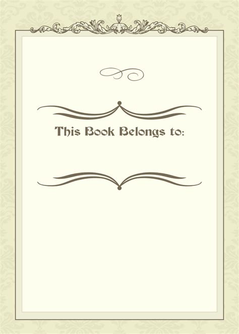 Free Printable Bookplate Template Word