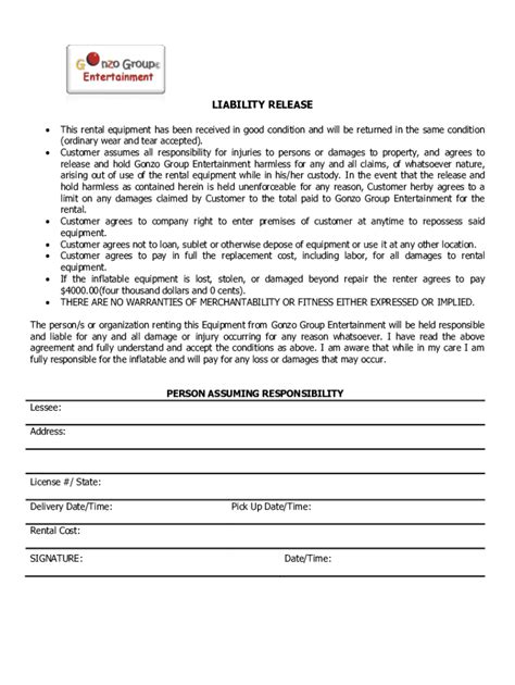 Free Printable Bounce House Rental Agreement