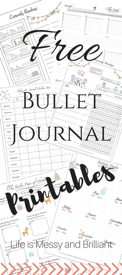 Free Printable Bullet Journal Pages