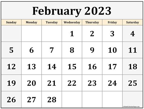 Free Printable Calendar February 2023