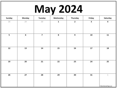 Free Printable Calendar May 2024