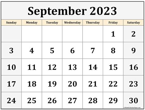 Free Printable Calendars September 2023