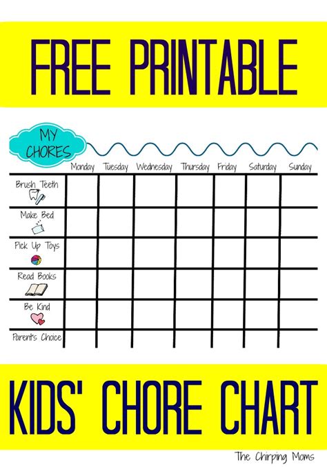 Free Printable Chore Chart Pictures