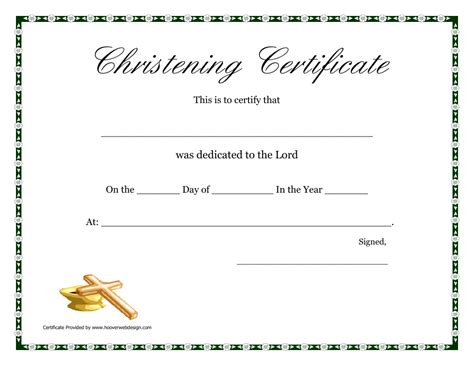 Free Printable Christening Certificates