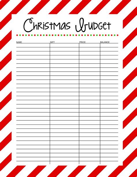 Free Printable Christmas Budget Planner