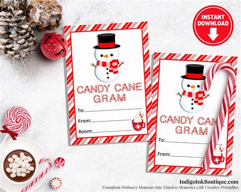 Free Printable Christmas Candy Gram Template