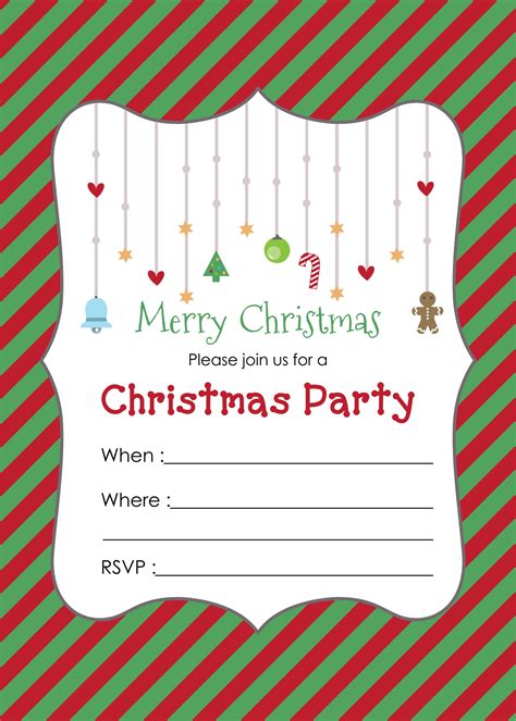 Free Printable Christmas Party Invitation Template