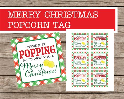 Free Printable Christmas Popcorn Tags