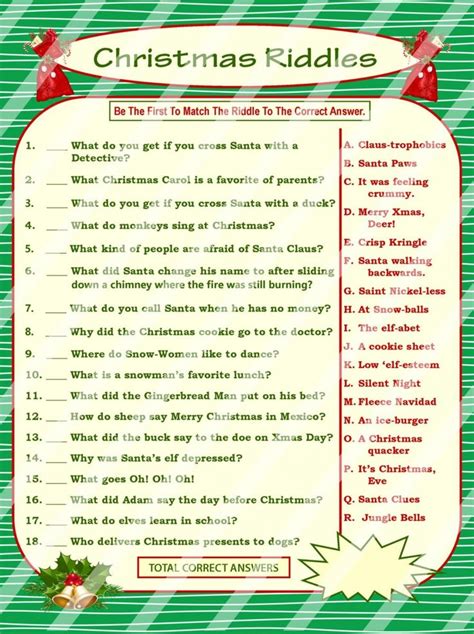 Free Printable Christmas Riddles For Adults