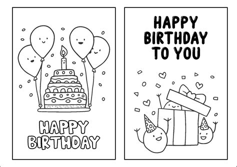 Free Printable Colorable Birthday Cards For Kids