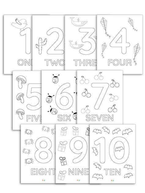 Free Printable Coloring Numbers 1 10