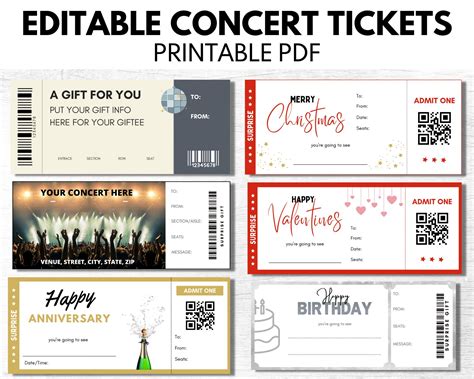 Free Printable Concert Ticket