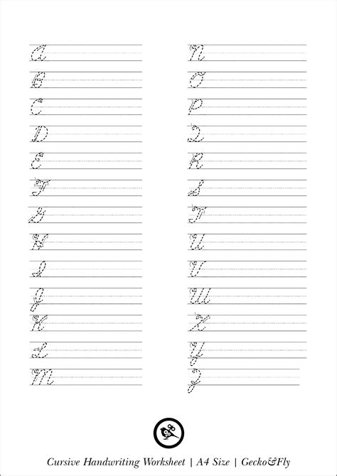 Free Printable Cursive Writing Practice Sheets Pdf