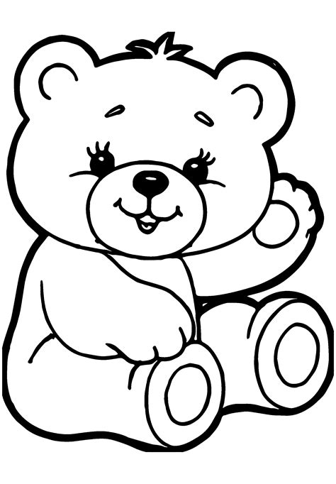 Free Printable Cute Teddy Bear Coloring Pages