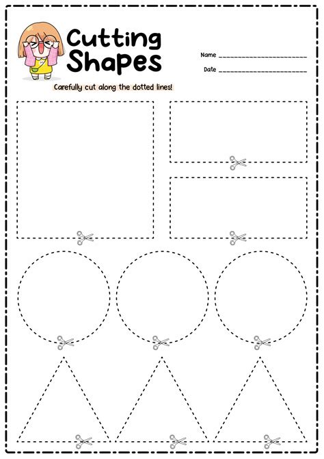 Free Printable Cutting Shapes Worksheets