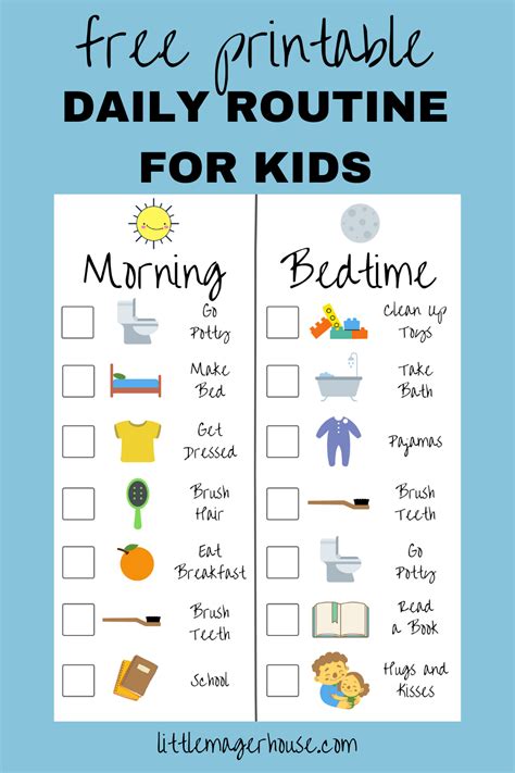 Free Printable Daily Routine