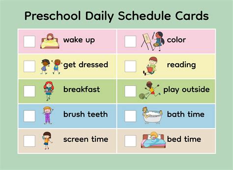 Free Printable Daily Schedule Cards With Pictures