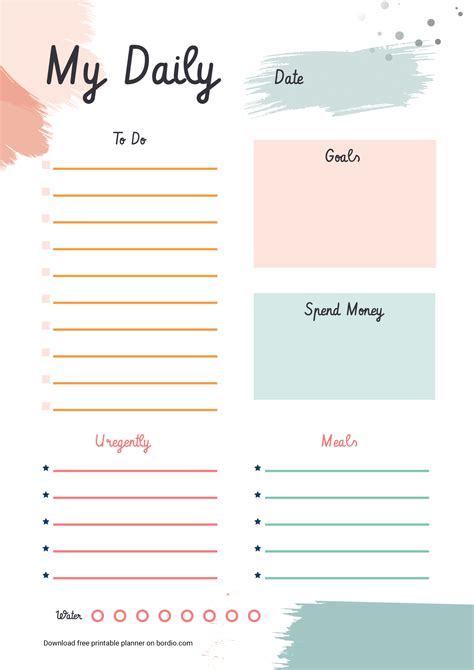 Free Printable Daily To Do Template For Work