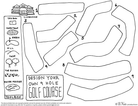 Free Printable Design Your Own 9 Hole Golf Course