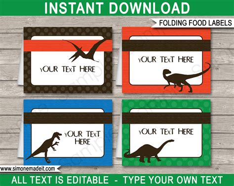 Free Printable Dinosaur Labels Free