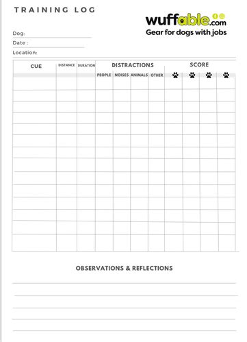 Free Printable Dog Training Log