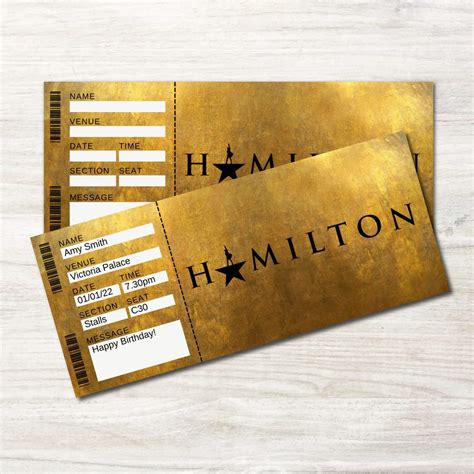 Free Printable Downloadable Hamilton Tickets