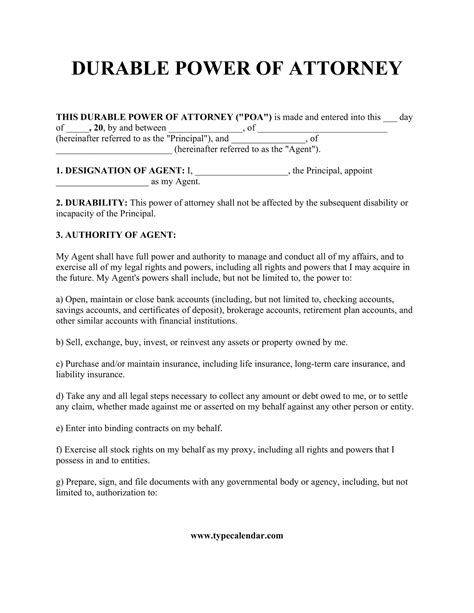 5+ Durable Power of Attorney Form Templates Download!!