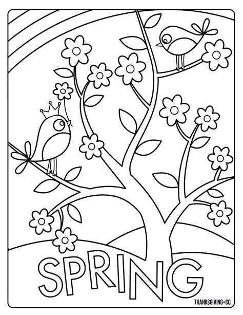 Free Printable Easy Spring Coloring Pages