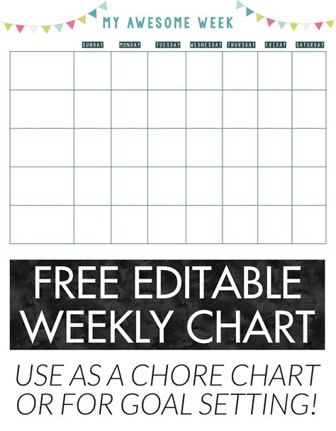 Free Printable Editable Chore Chart