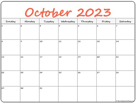 Free Printable Editable October 2023 Calendar