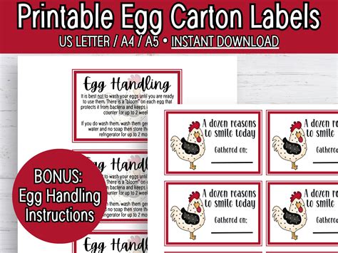 Free Printable Egg Carton Labels