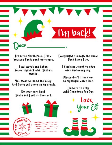 Free Printable Elf On The Shelf Arrival Letter Template