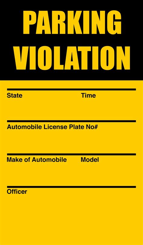 Free Printable Fake Parking Tickets