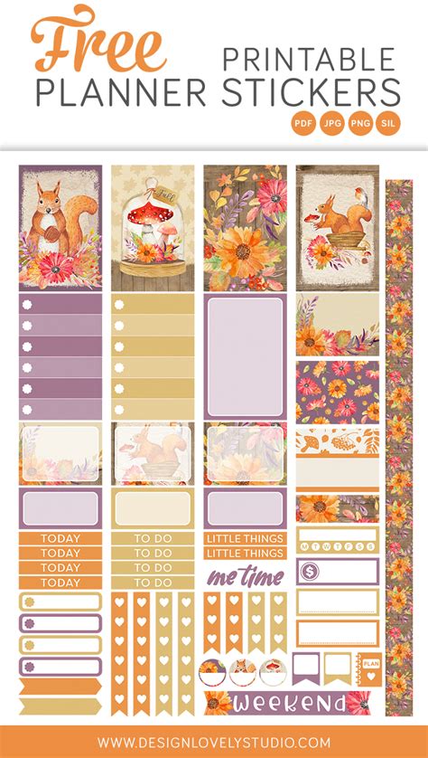 Download Free Printable Fall Planner Stickers Files Free PSD Mockups
