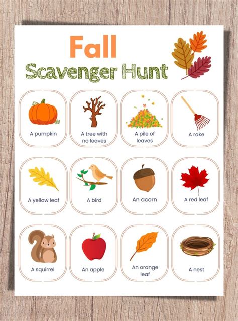 Free Printable Fall Scavenger Hunt