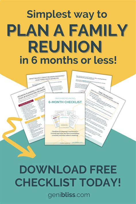 Free Printable Family Reunion Checklist