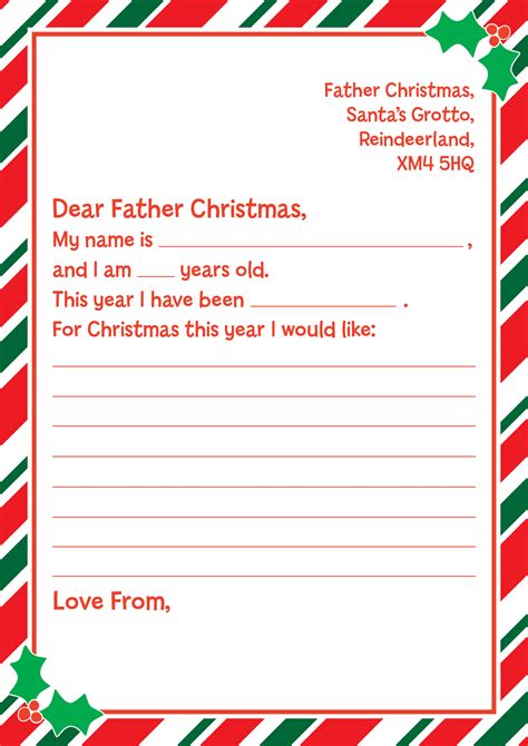 Free Printable Father Christmas Letter Templates
