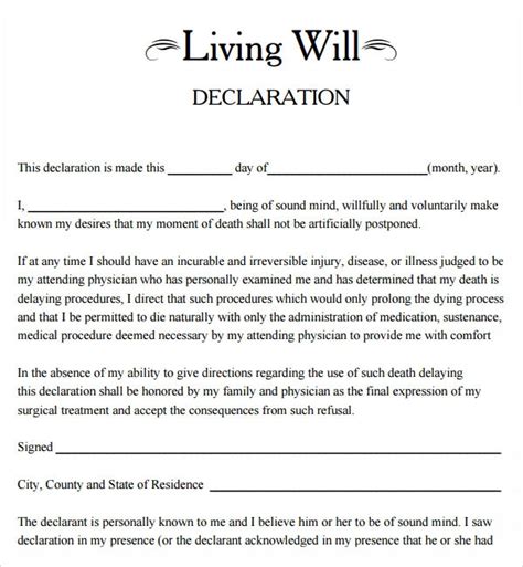 Free Printable File Printable Living Will Forms