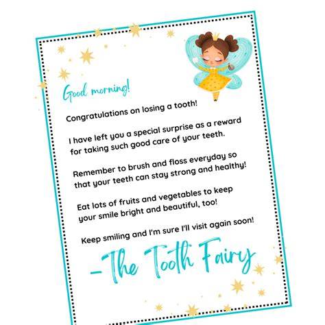 Free Printable First Tooth Fairy Letter