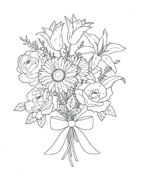Free Printable Flower Bouquet Coloring Pages