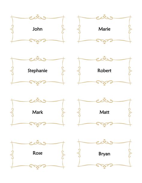 Free Printable Foldable Place Card Template