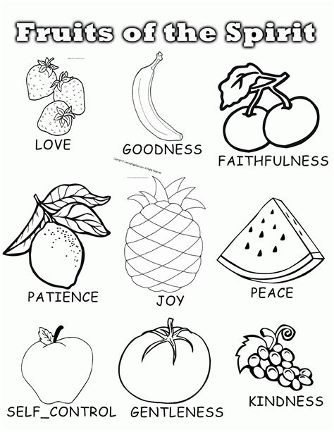 Free Printable Fruit Of The Spirit Coloring Pages