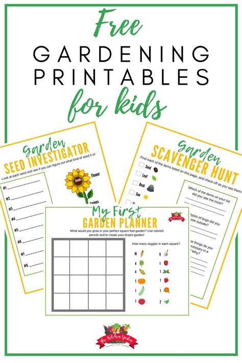 Free Printable Gardening Activity Sheets