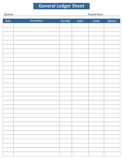 Free Printable General Ledger Template